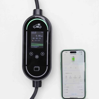купить 3,68 кВт 16А Умное зарядное устройство для электромобилей с Wi-Fi и Bluetooth, ЖК-дисплеем онлайн изготовление