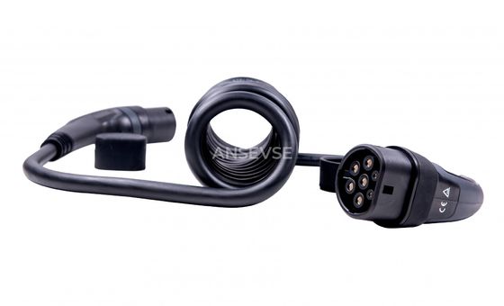 заряжатели 16A 480V электрического автомобиля 3 тип 2 IEC 62196 кабелей участка 11kW спиральных к кабелям ev типа 2 спиральным
