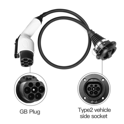 Купить 32A одиночная фаза GB/T к переходнику 0.5m 250V зарядного кабеля типа 2 EV онлайн изготовление